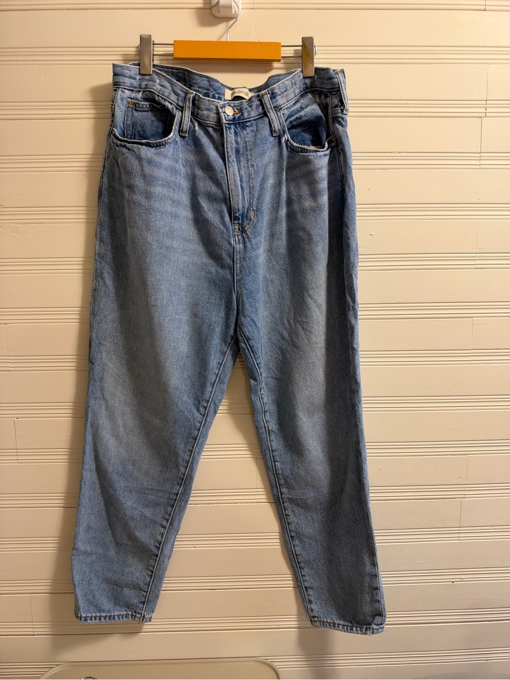 Madewell The Momjean High Rise Tapered Jeans Melva Wash Size 32